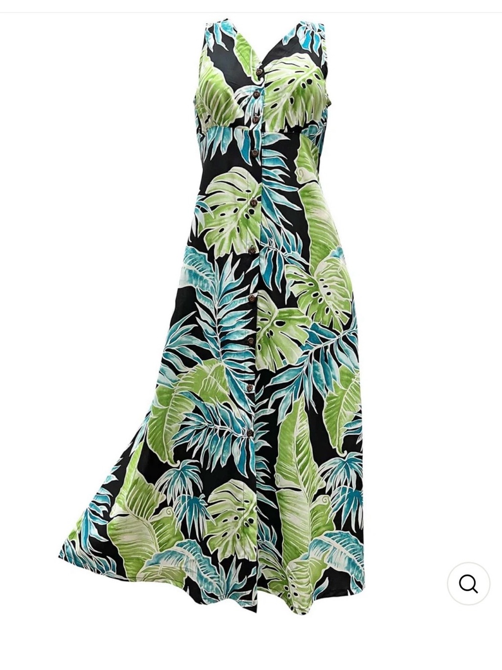 Paradise Found NWT Tropical Leaf V-Neck Maxi Dress - Green & Blue